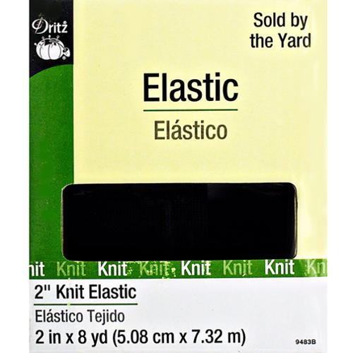 2" Black | Dritz Knit Elastic | By the Yard