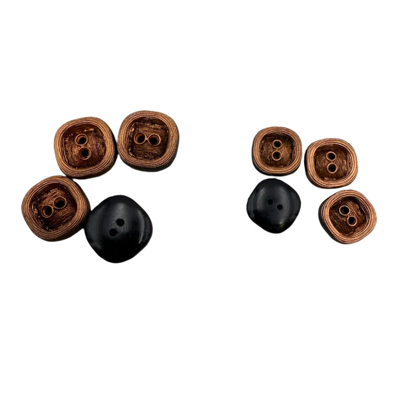 3/4" or 7/8" Copper Square | Plastic Buttons | Choose Your Size