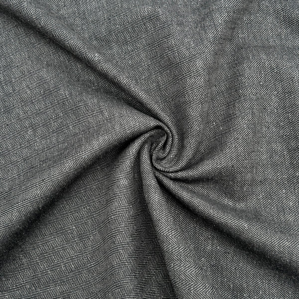 Herringbone Black | Hemptex Herringbone | Hemp Cotton Blend