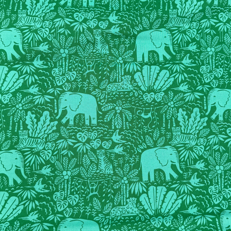Elephants Emerald | Jungle Paradise | Quilting Cotton