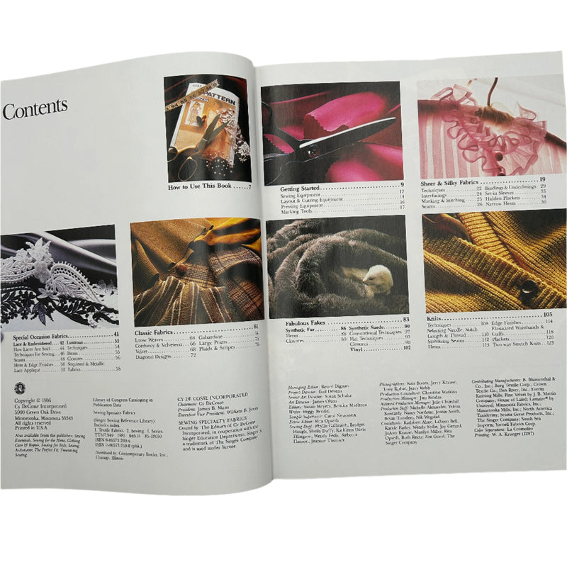 Singer - Sewing Specialty Fabrics | Book