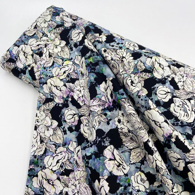 Flower Petals Gray | Banyan Batiks | Quilting Cotton