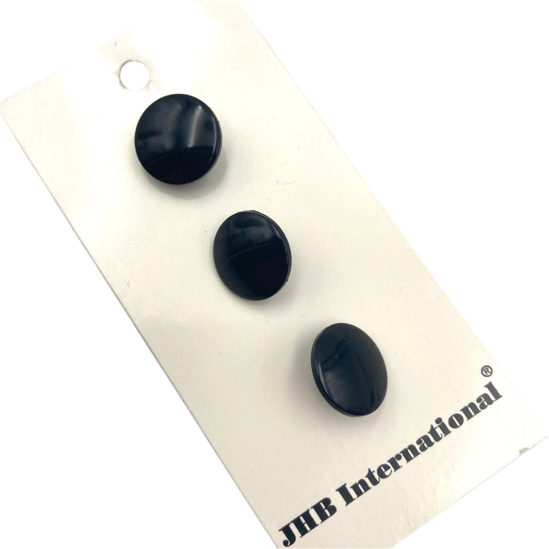 1/2", 5/8", 7/8" or 1-1/4" Shiny Black | Plastic Buttons | Choose Your Size