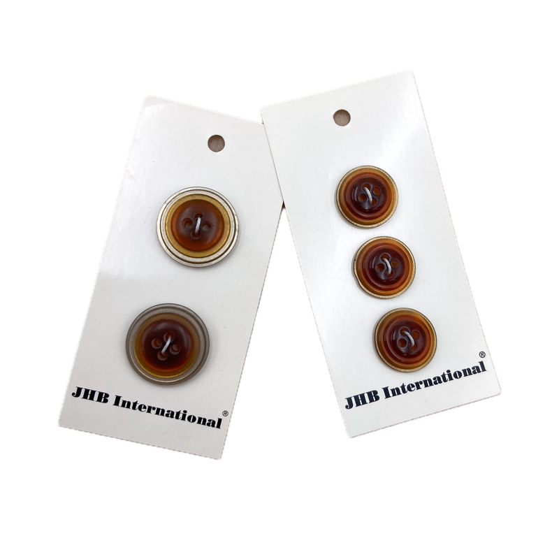 3/4" or 7/8" Amber Stack | Plastic Buttons | Choose Your Size