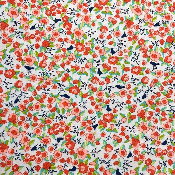 Floral Chirp Ash | Tuppence | Quilting Cotton