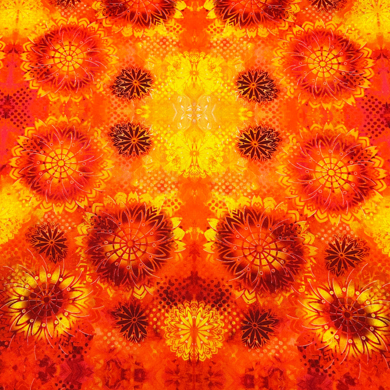 Sunburst Flame | Happy Blooms | Quilting Cotton