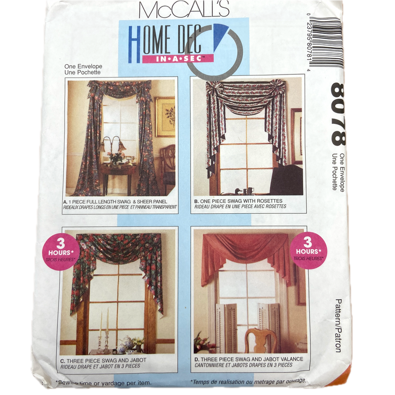 McCall's 8078 | Window Drapes and Swags