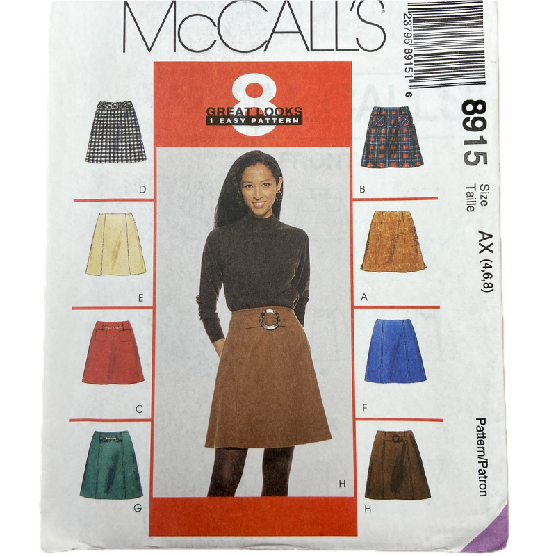 McCall's 8915 | Adult Skirts and Belt | Size 4-8