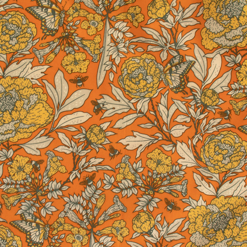 Peonies Sunburst | Bountiful | Organic Quilting Cotton