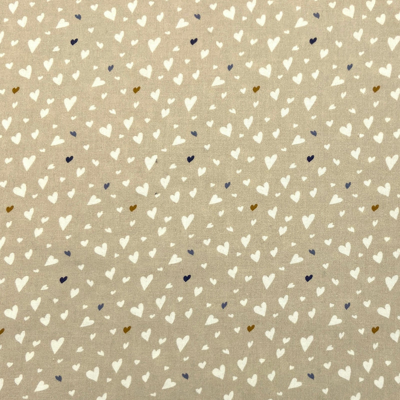 Hearts Tan | Au Natural | Quilting Cotton