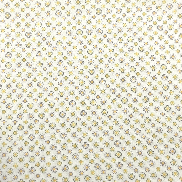 Stitched Stars White | Buttercup Slate | Quilting Cotton