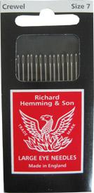 Embroidery Needles | Size #7 | Set of 16 | Richard Hemming & Son