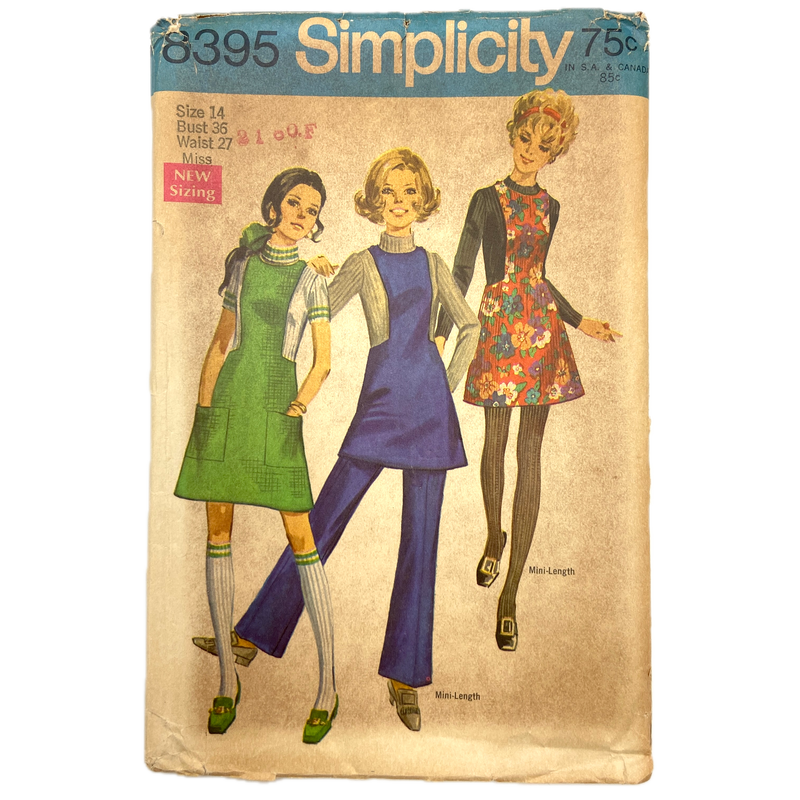 Simplicity 8395 | Junior Petite Jumper in Two Lengths & Pants | Size 14