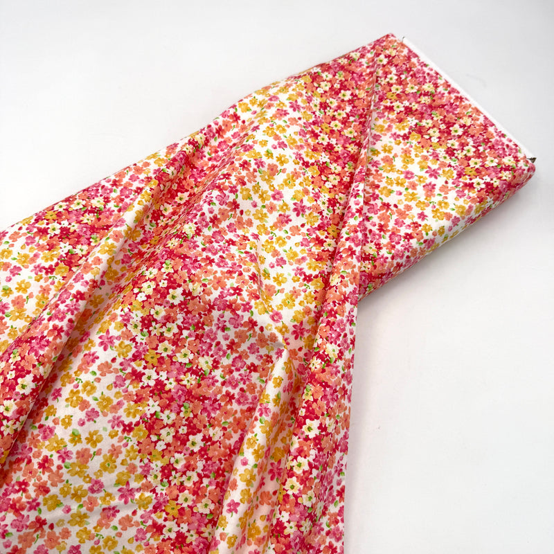 Floral Stripes Coral | Keepsake Calico | Quilting Cotton