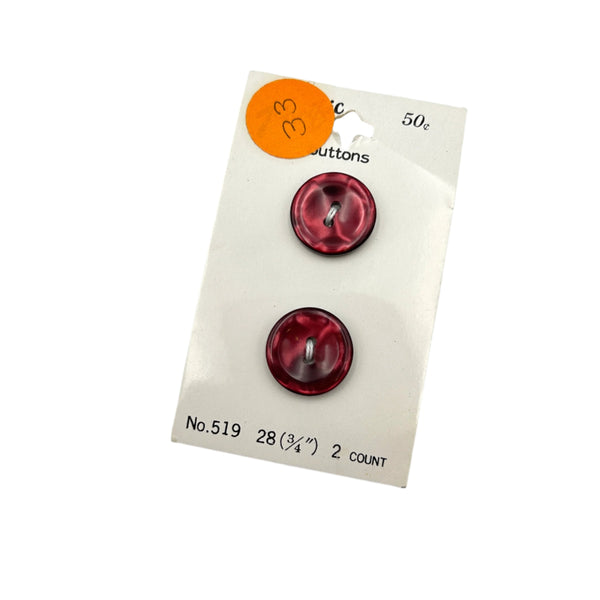 3/4" Miss Scarlet | Plastic Buttons | Set of 2